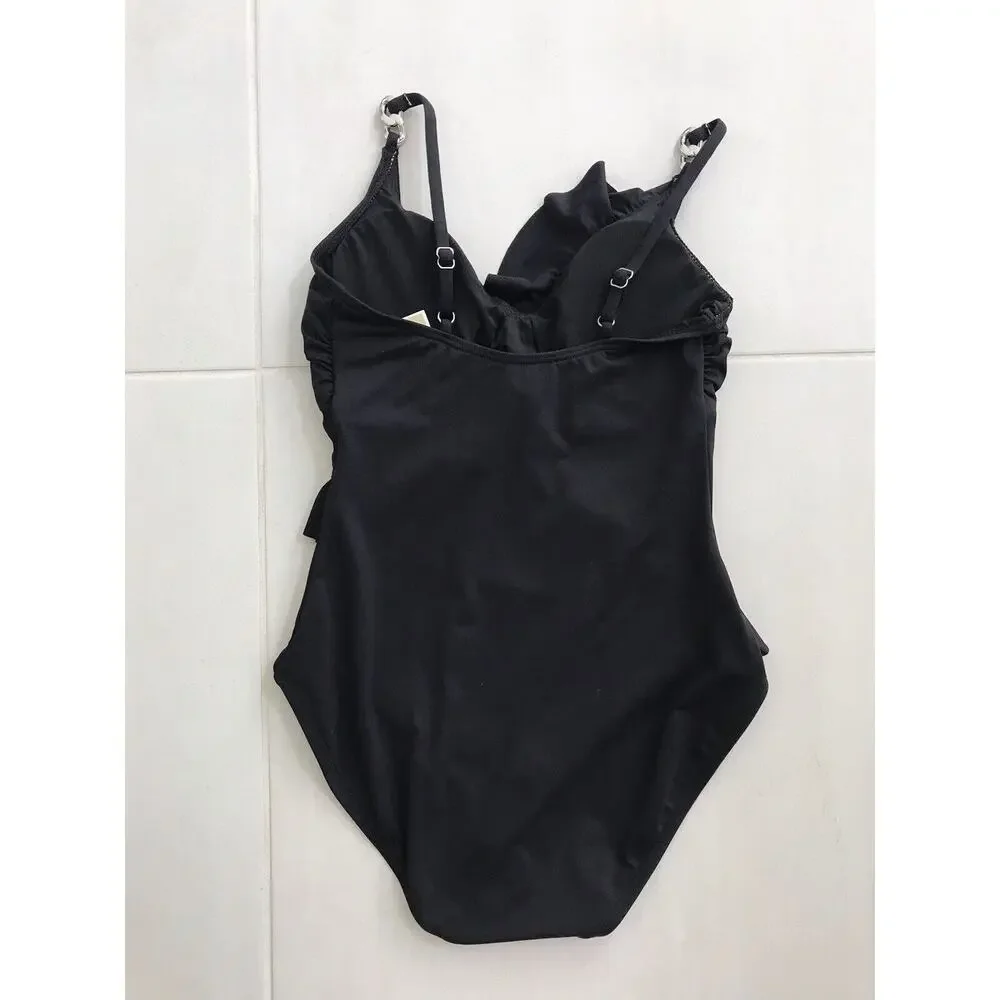 Michael Kors Swim Pleated Padded One Piece Swimsuit